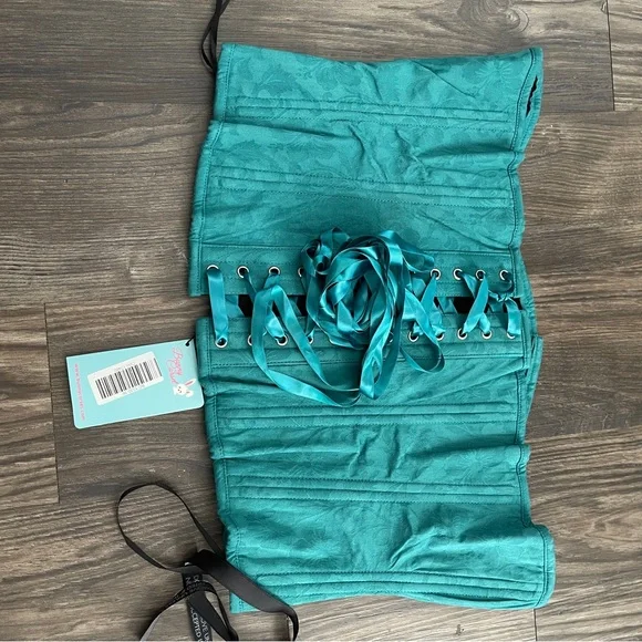 Bunny Corset Teal Brocade Underbust